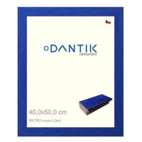 DANTIK rámeček 40 × 50, RETRO modrý plexi čiré