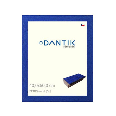 DANTIK rámeček 40 × 50, RETRO modrý plexi čiré