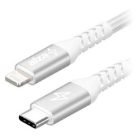 AlzaPower AluCore USB-C to Lightning MFi 0.5m stříbrný