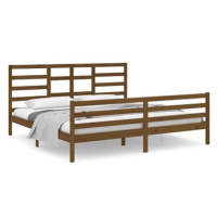Rám postele medově hnědý masivní dřevo 200 × 200 cm, 3105883