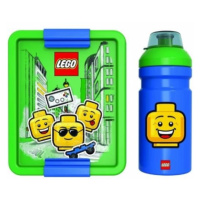 LEGO® ICONIC Boy svačinový set (láhev a box) - modrá/zelená