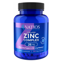 Natios Zinc Chelated Complex, Zinek, selen a měď, 25 mg 100 veganských kapslí