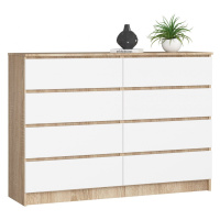 Ak furniture Komoda Rollo X 138,4 cm dub sonoma/bílá