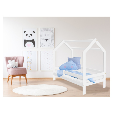 Dětská postel DOMEČEK D3 bílá 80 x 160 cm Rošt: S lamelovým roštem, Matrace: Matrace COMFY HR 10