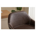 Barová židle BRIO — kov, ekokůže, hnědá