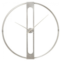 KARE Design Nástěnné hodiny Clip - stříbrné, Ø60 cm