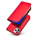 Magnet Card Case elegantní knížkové pouzdro s venkovní kapsou na iPhone 12 6.1" Red