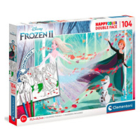 Clementoni - Puzzle 104 Double face colouring Frozen 2