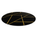 Dywany Łuszczów Kusový koberec Emerald geometric 1012 black and gold kruh - 160x160 (průměr) kru