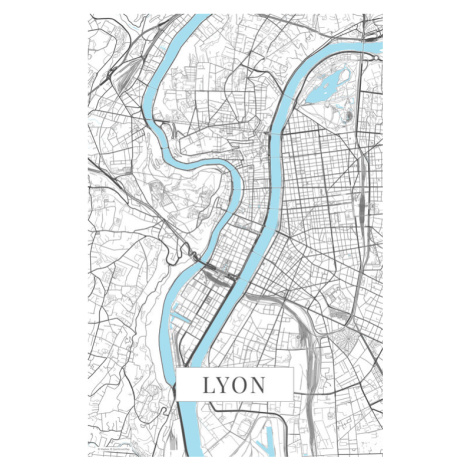 Mapa Lyon white, POSTERS, (26.7 x 40 cm)