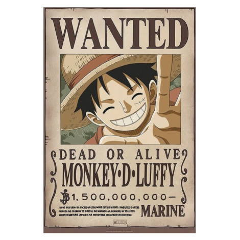 Plakát One Piece - Wanted Luffy (2) Europosters