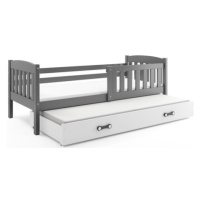 Dětská postel KUBUS s výsuvnou postelí 80x190 cm - grafit Bílá