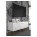 ARTBm TV stolek RAVENNA C 3D 150 | bílá lesklá Provedení: Bílá / bílá lesk / zlaté nohy