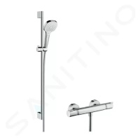 HANSGROHE Croma Select E Sprchový set Vario s termostatem, 3 proudy, sprchová tyč 900 mm, bílá/c