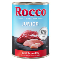 Rocco Junior 6 x 400 g - drůbeží s hovězím