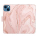 iSaprio flip pouzdro RoseGold Marble pro iPhone 13