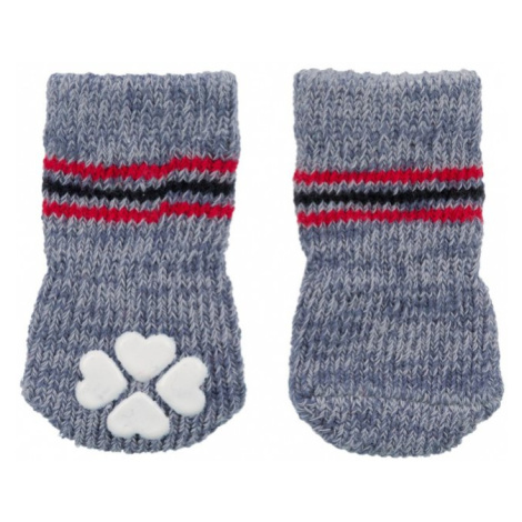 Protiskluzové šedé ponožky, 2 ks pro psy XS-S (čivava) Trixie