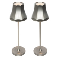 Sada 2 retro stolních lamp gunmetal dobíjecí IP44 - Granny