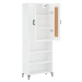 vidaXL Skříň highboard lesklá bílá 69,5 x 34 x 180 cm kompozitní dřevo