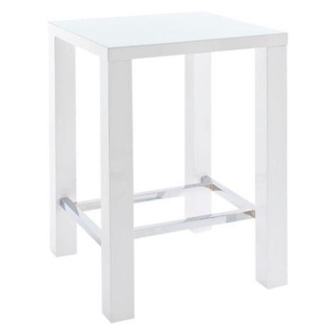 Barový stolek Jordy 80x107x80 cm (bílá, stříbrná)