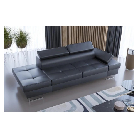 SANDET IV moderní lenoška s polohovací opěrkou v pravé kůži