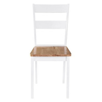 Jídelní židle 2 ks bílé masivní kaučukovník