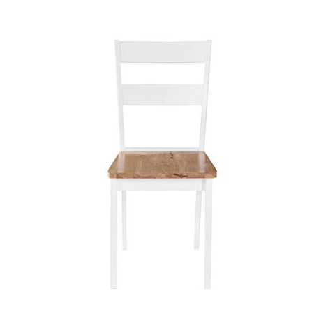 Jídelní židle 2 ks bílé masivní kaučukovník SHUMEE
