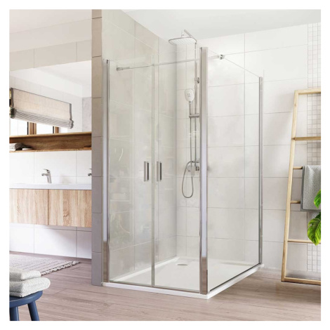 Mereo Sprchový kout, Lima, obdélník, dvoukřídlý, lítací, 80x120 cm, chrom ALU, sklo Čiré CK88513