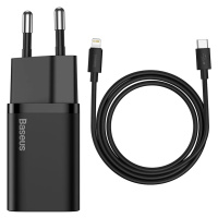 Nabíječka Baseus Super Si Quick Charger 1C 20W with USB-C cable for Lightning 1m (black) (695315
