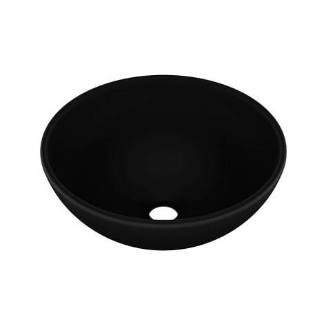 Luxusní umyvadlo kulaté matné černé 32,5 × 14 cm keramické SHUMEE