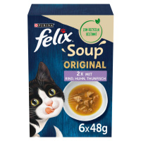 FELIX Soup různé druhy hovězí maso, kuřecí maso a tuňák 48 × 48 g