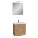 Koupelnová sestava s umyvadlem zrcadlem a osvětlením VitrA Mia 59x61x39,5 cm zlatý dub MIASET60D
