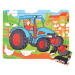 Bigjigs Toys Dřevěné puzzle - Traktor 9 dílků