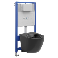 MEXEN/S WC předstěnová instalační sada Fenix Slim s mísou WC Lena, černá mat 6103322XX85