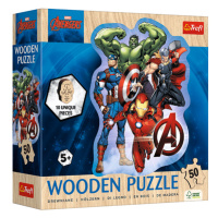 Dřevěné obrysové puzzle Avengers a jejich dobrodružství 50 dílků