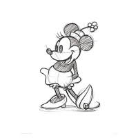 Umělecký tisk Minnie Mouse - Sketched - Single, (60 x 80 cm)