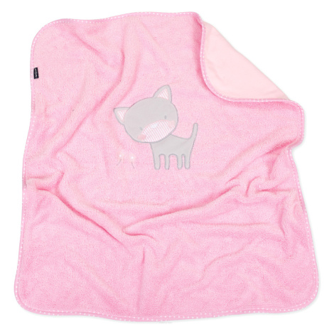 Mamo Tato Oboustranná chlupáčková dečka s vyšívkou 75 x 90 cm, Kočička, růžová
