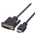 PREMIUMCORD Kabel HDMI - DVI-D 2m (M/M, zlacené kontakty, stíněný)