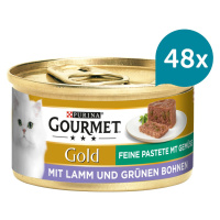 Gourmet Gold jemná paštika s jehněčím masem a zelenými fazolkami 48 × 85 g