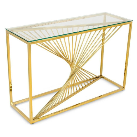 DekorStyle Konzolový stolek LAINE zlatý