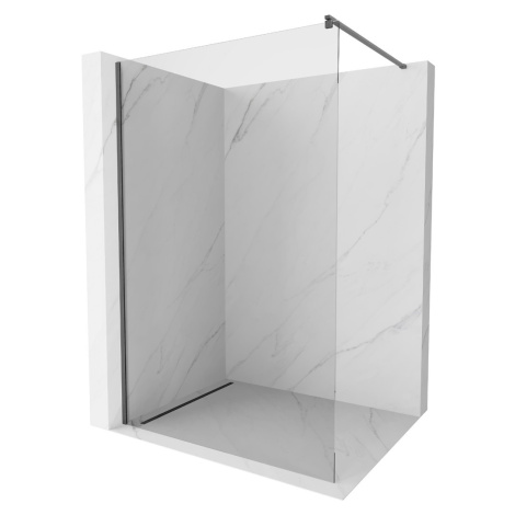 MEXEN/S Kioto Sprchová zástěna WALK-IN 80 x 200, transparent 8 mm, grafit kartáčovaná 800-080-10