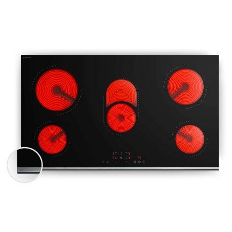 Klarstein Verosteel sklokeramická varná deska, Minimalistická, výkonná, 5 varných zón, 8400 W, 9