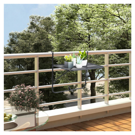 Závěsný balkónový stolek černá Dekorhome vidaXL