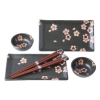 Made in Japan Sushi set Black & Pink Sakura MIJ 6 ks