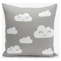 Povlak na polštář s příměsí bavlny Minimalist Cushion Covers Grey Background Cloud, 45 x 45 cm