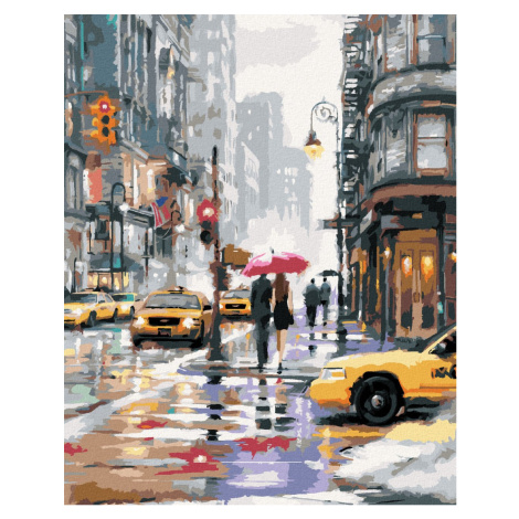 Malování podle čísel - ŽLUTÉ TAXÍKY V NEW YORKU (RICHARD MACNEIL) Rozměr: 80x100 cm, Rámování: b