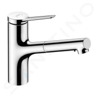 HANSGROHE Zesis M33 Dřezová baterie 150, s výsuvnou sprškou, chrom 74800000