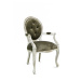 Estila Luxusní čalouněná vintage židle Adrien z masivního mahagonového dřeva a bílým ošoupaným n
