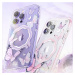 Kingxbar Butterfly Series MagSafe silikonové pouzdro na iPhone 14 PLUS 6.7" Purple butterflies