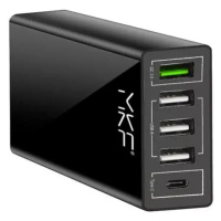 Nabíječka MKF 4xUSB-A, USB-C, černá
